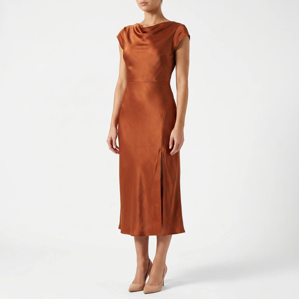 Women's Elegant Slip Midi Dress - Summer Cocktail Party