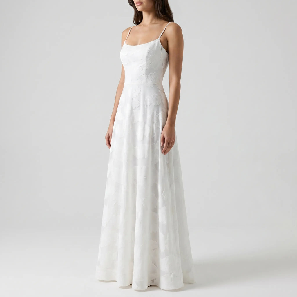 Slip Maxi Dress with Lace-Up Back