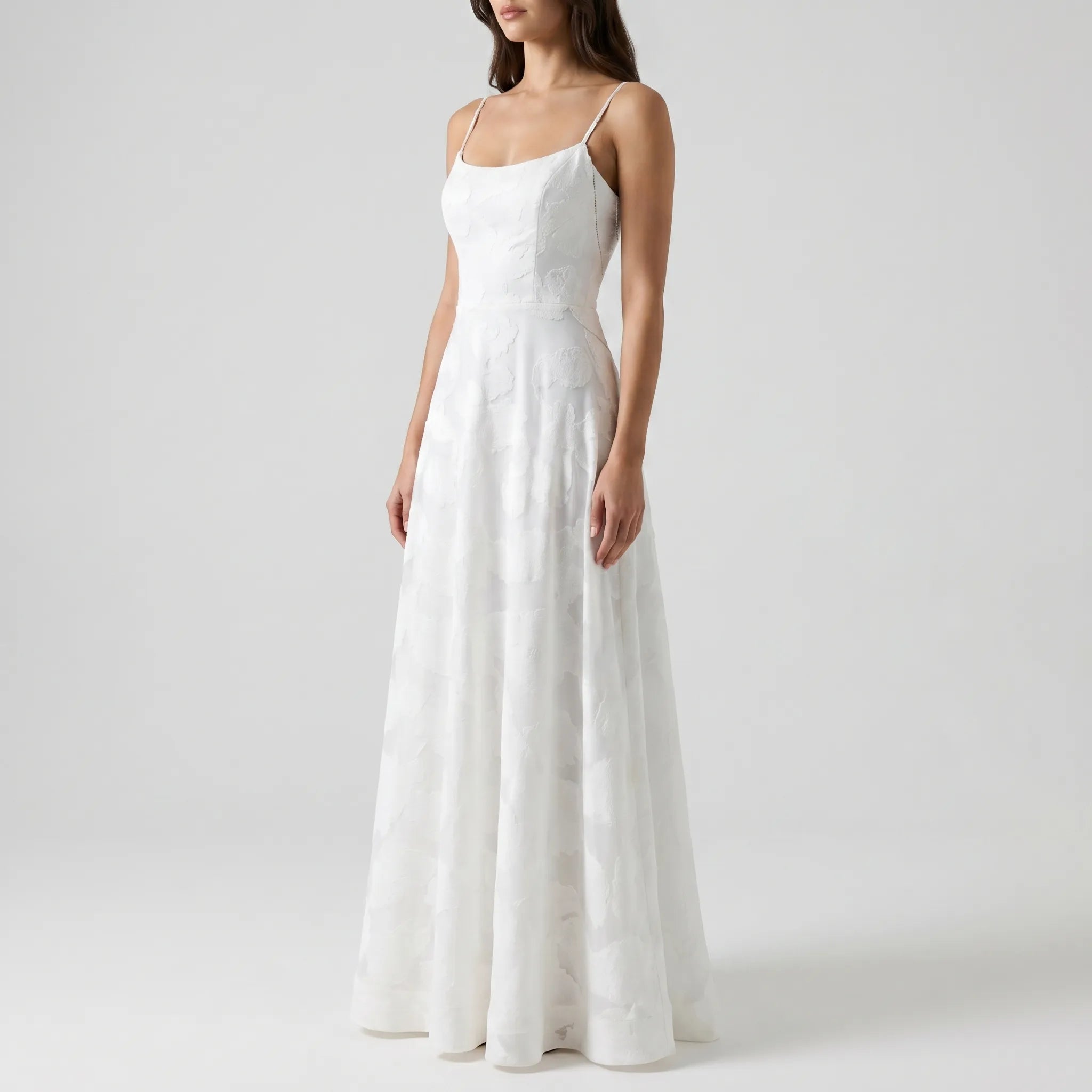 Slip Maxi Dress with Lace-Up Back