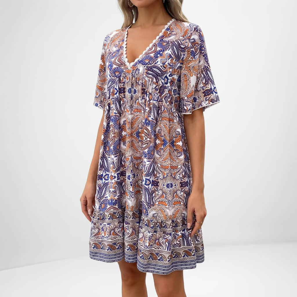 Boho Paisley Mini Dress