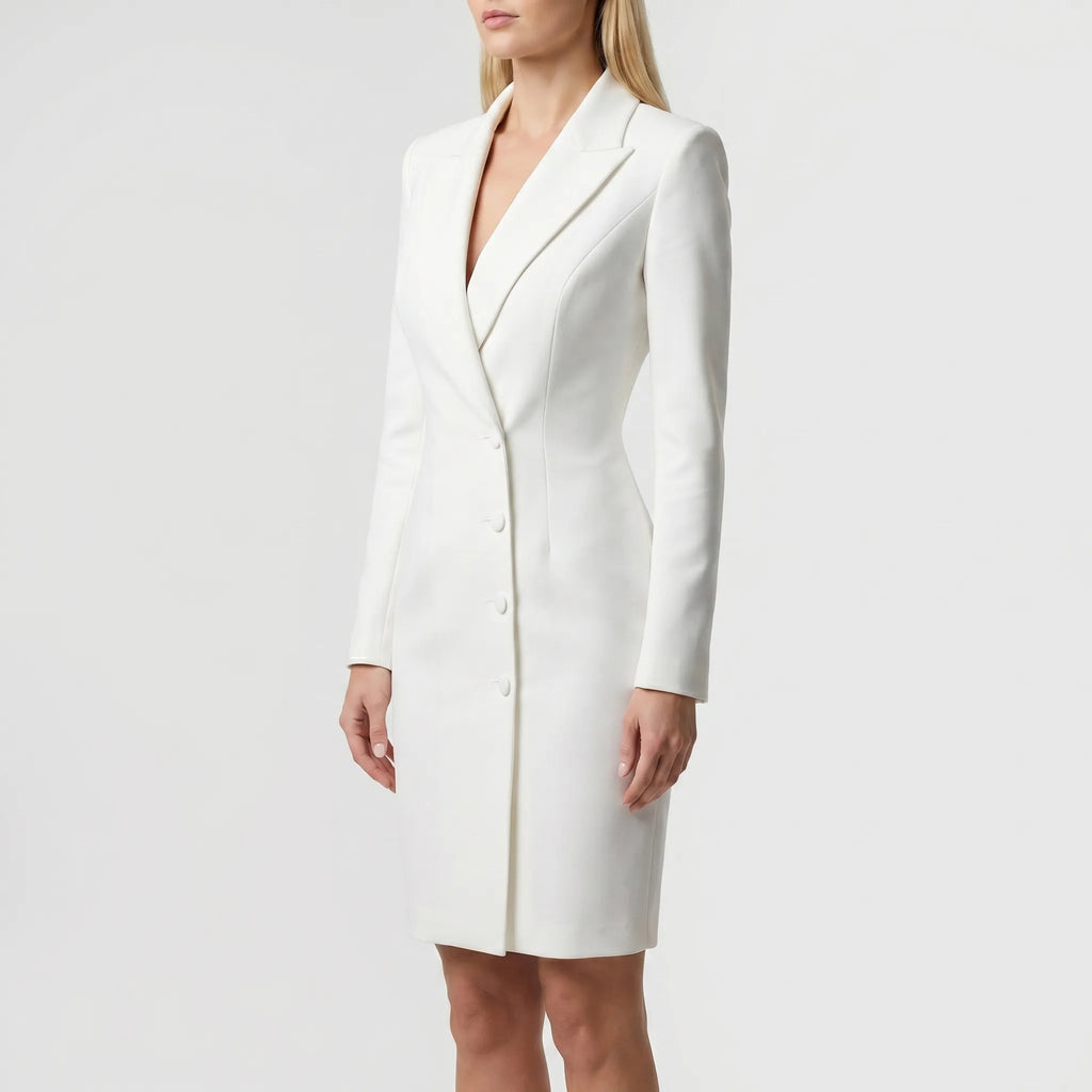 Women's Long Sleeve Blazer Dress - Bodycon Midi for Work