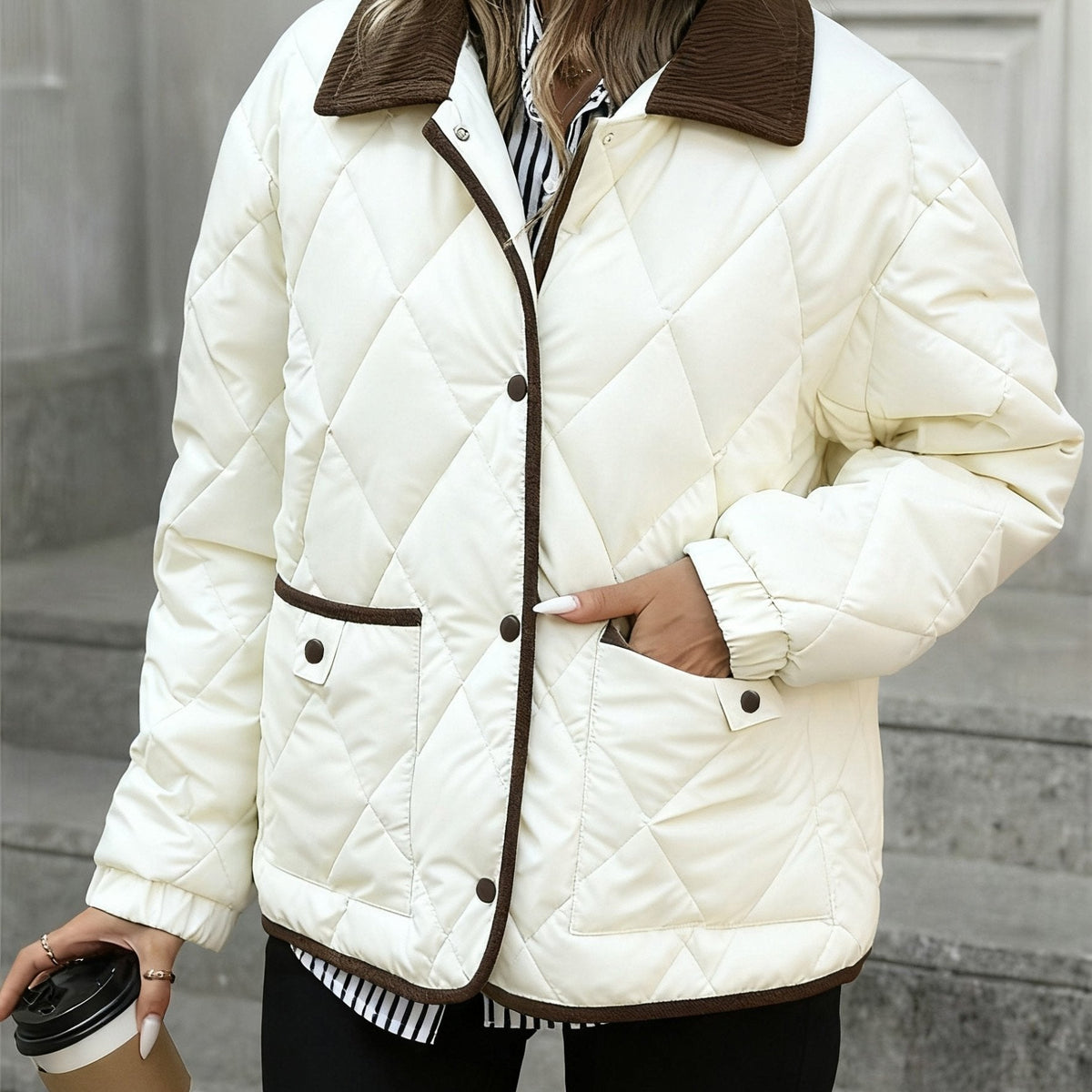 Women's Diamond-Quilted Padded Jacket