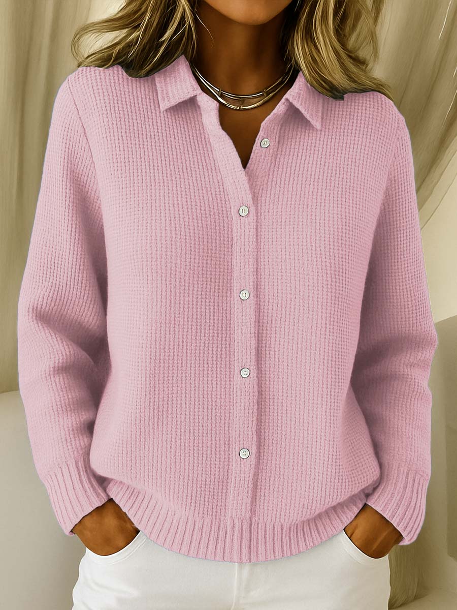 Women's Classic Button-Down Knit Cardigan - Pink