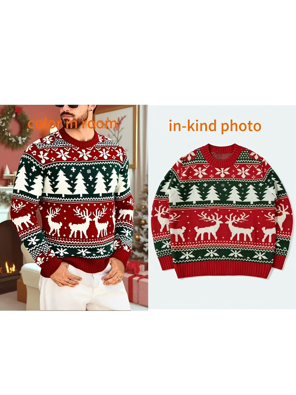 Women's Festive Knit Christmas Sweater with Winter Motifs
