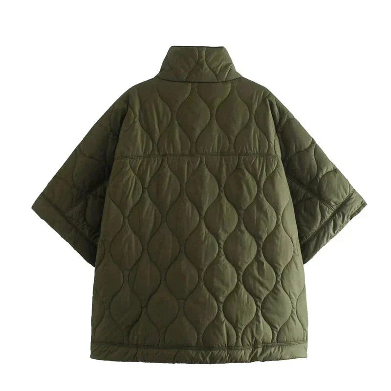 Women's Oversized Quilted Cape Jacket