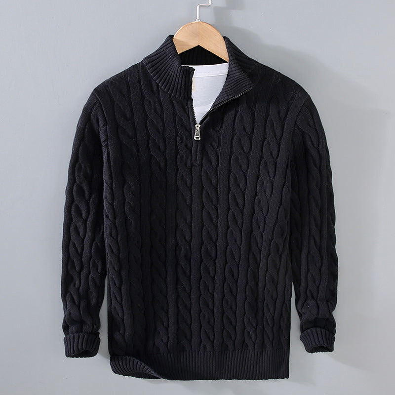 Men's Soft Knit Crew Neck Sweater - Black