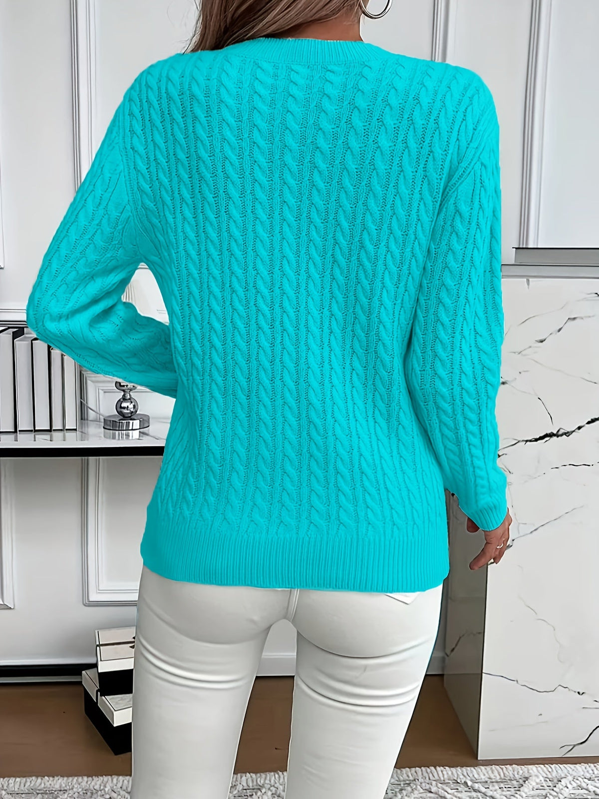 Women's Cable-Knit Relaxed Fit Sweater