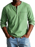 Men's Long-Sleeve Henley Shirt - Green