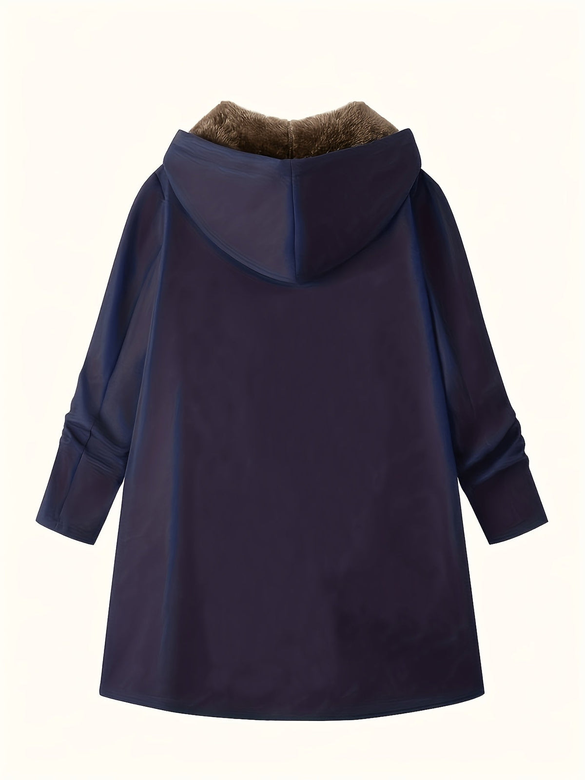 Women's Plush Lined Longline Hooded Zip Coat