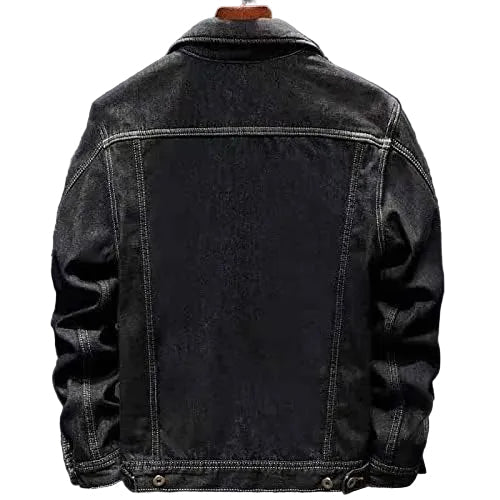 Men's Fleece-Lined Denim Trucker Jacket