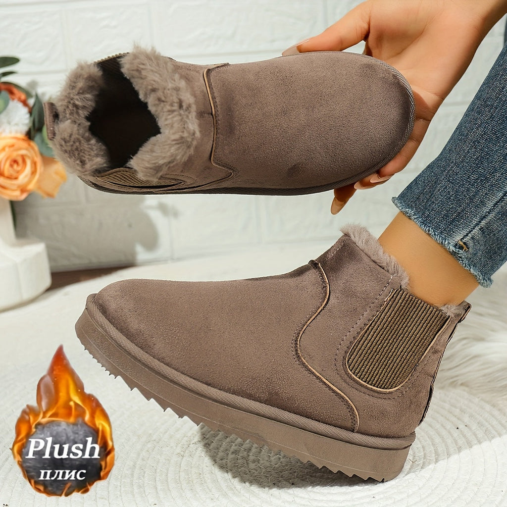 Women's Plush Platform Ankle Boots