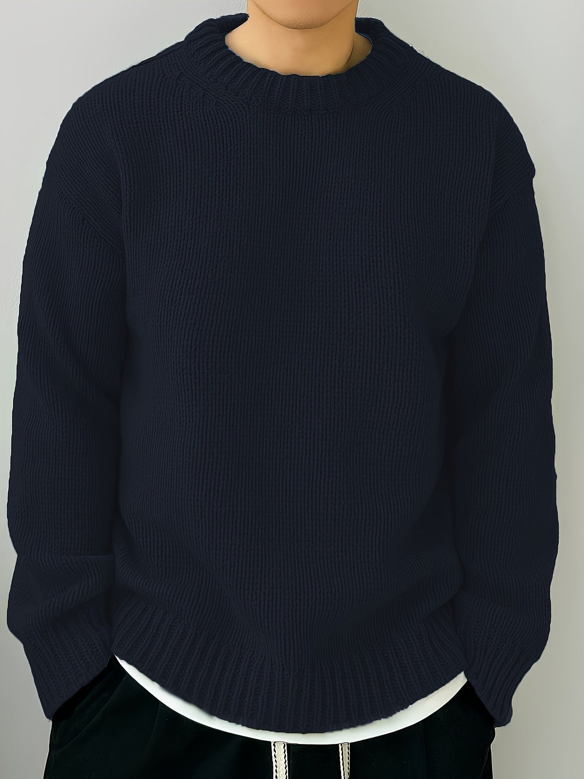 Women's Relaxed Drop-Shoulder Round Neck Sweater