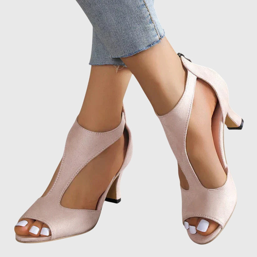 Women's Orthopedic Heels with Stretch Fit - Pink