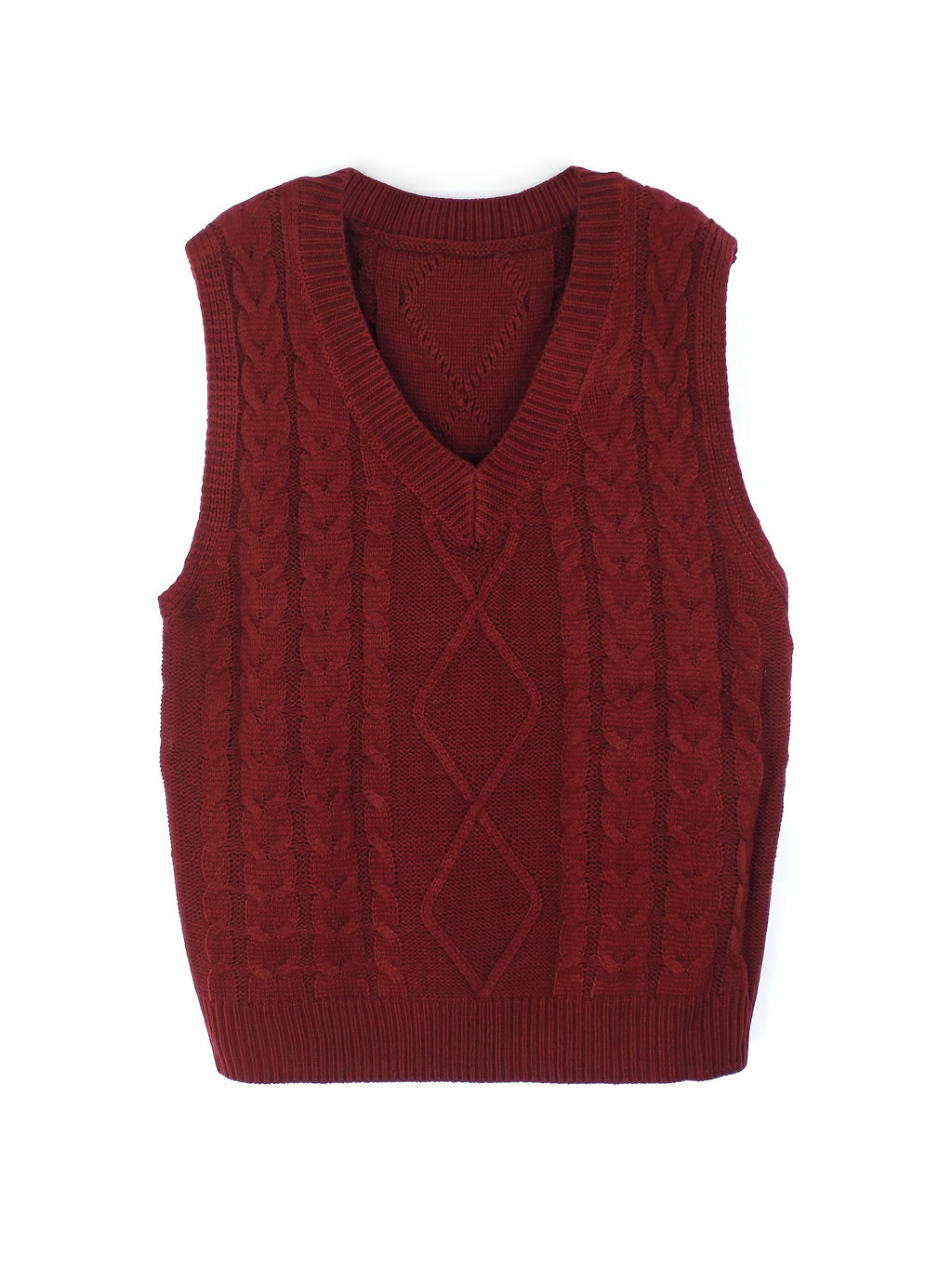 Women's Cable-Knit V-Neck Sweater Vest