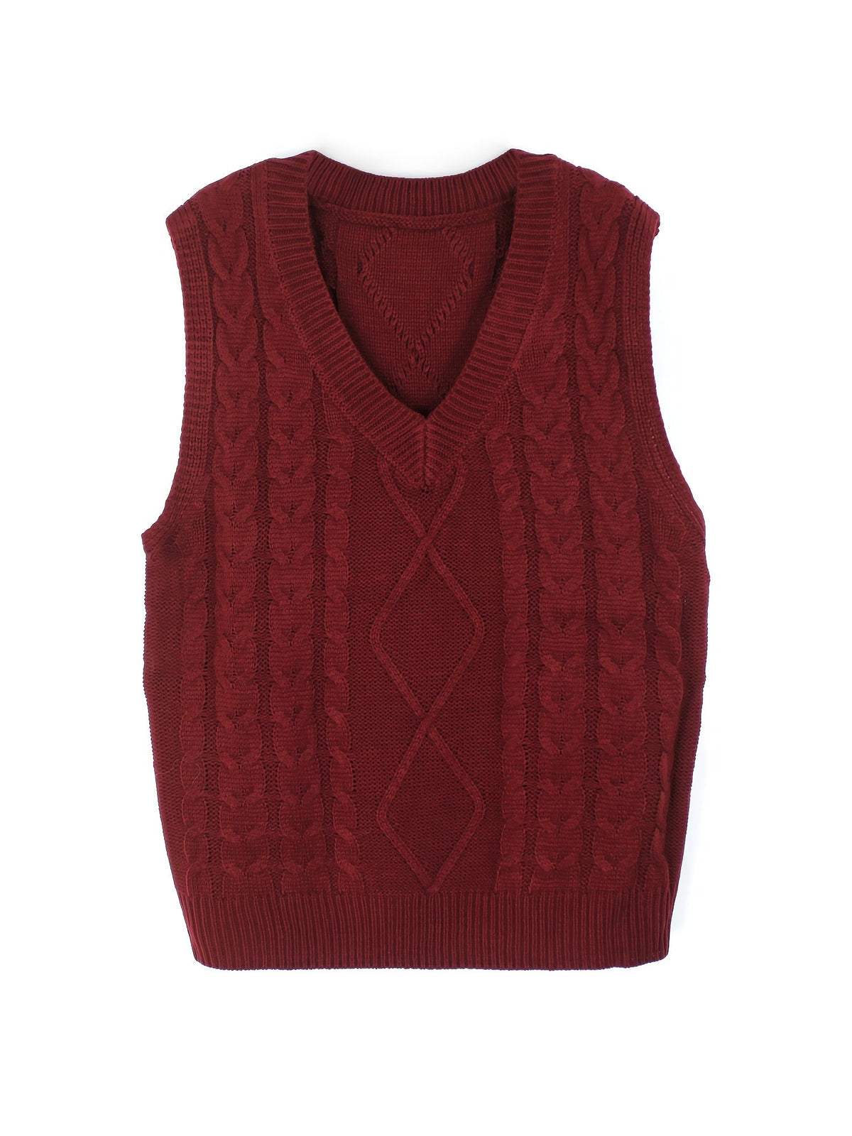 Women's Cable-Knit V-Neck Sweater Vest