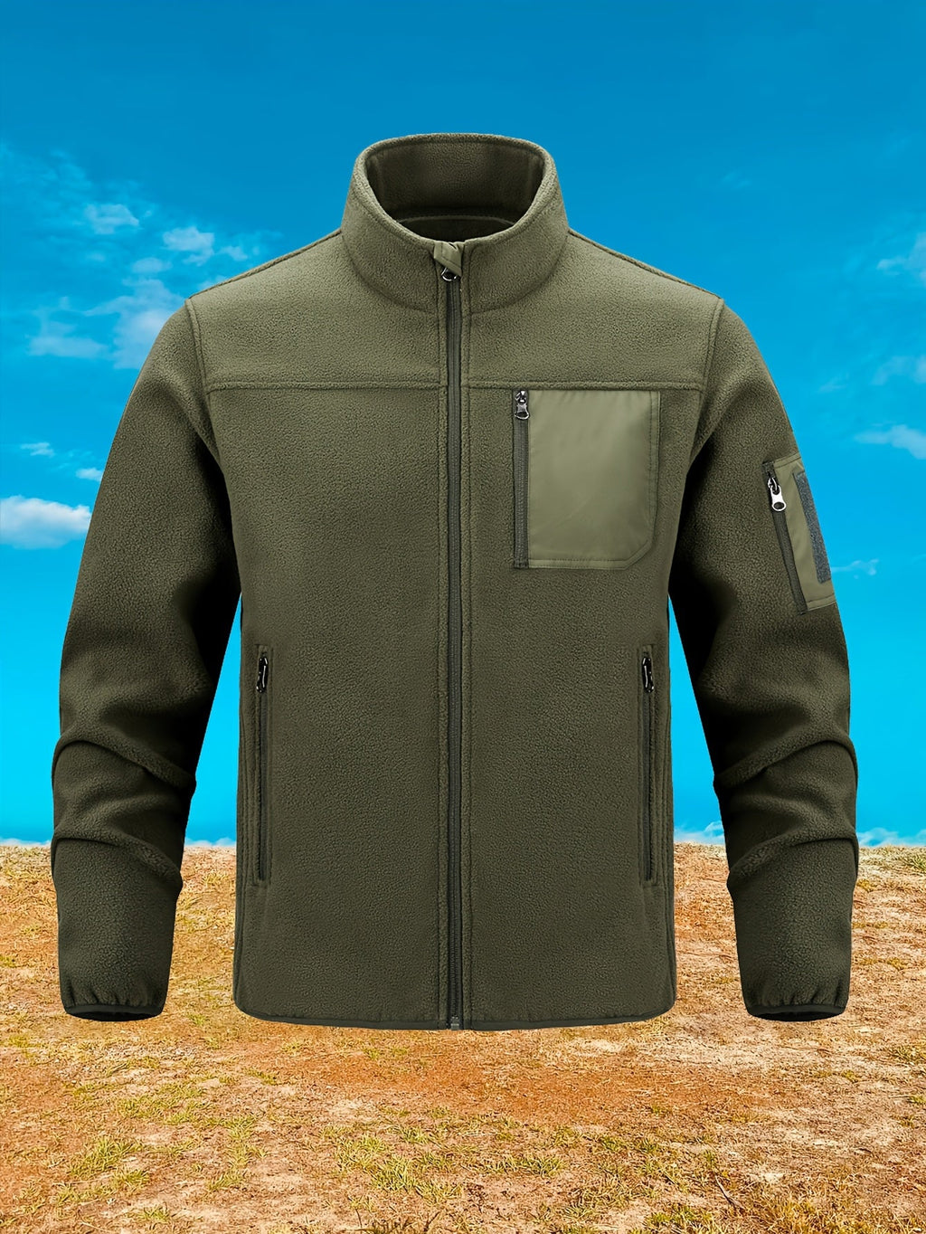 Women's Rugged Full-Zip Jacket with Stand-Up Collar