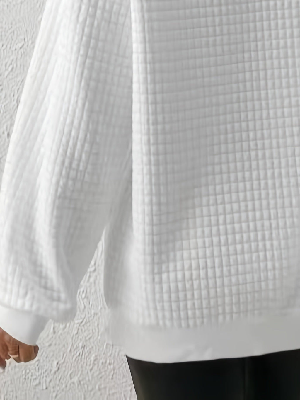Women's Half-Zip Stand Collar Textured Knit Pullover