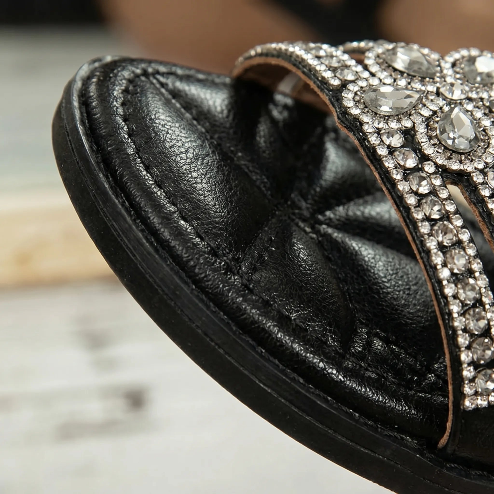 Rhinestone Floral Sandals