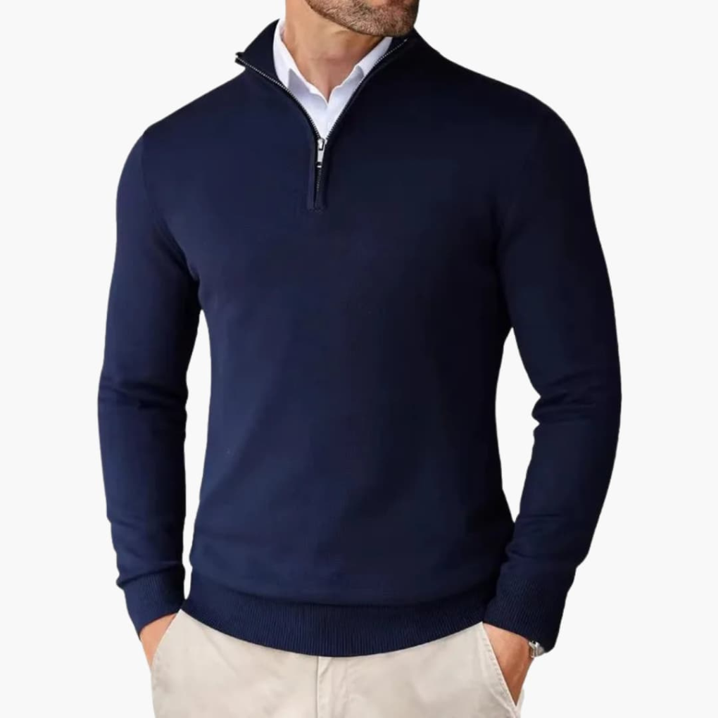 Men's Smooth Knit Quarter-Zip Pullover Top