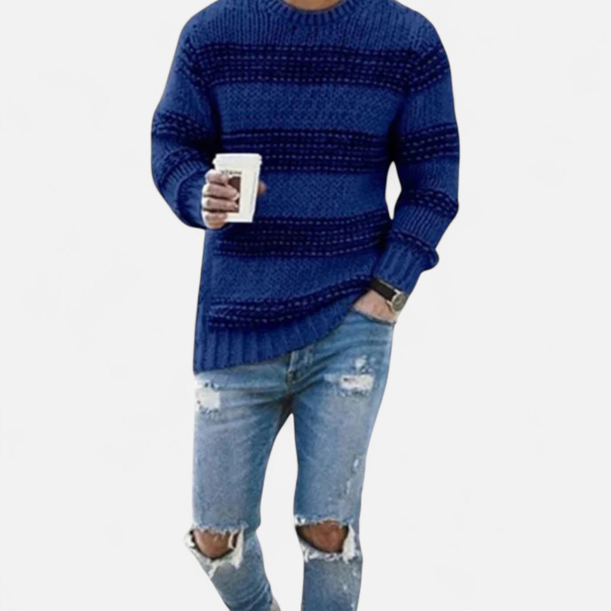 Men's Crew Neck Mid-Weight Winter Pullover Sweater