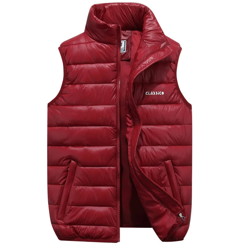 Men's Insulated Sleeveless Vest with Full Zip Front
