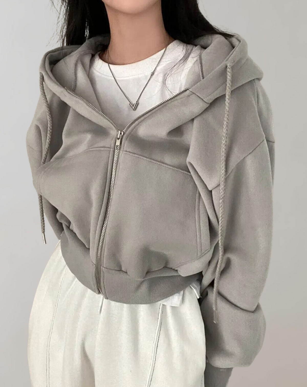 Women's Soft Breathable Zip-Up Hooded Sweatshirt