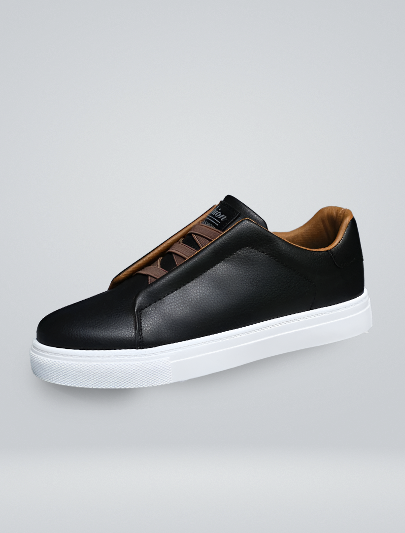 Men's Leather Elastic Lace Sneakers