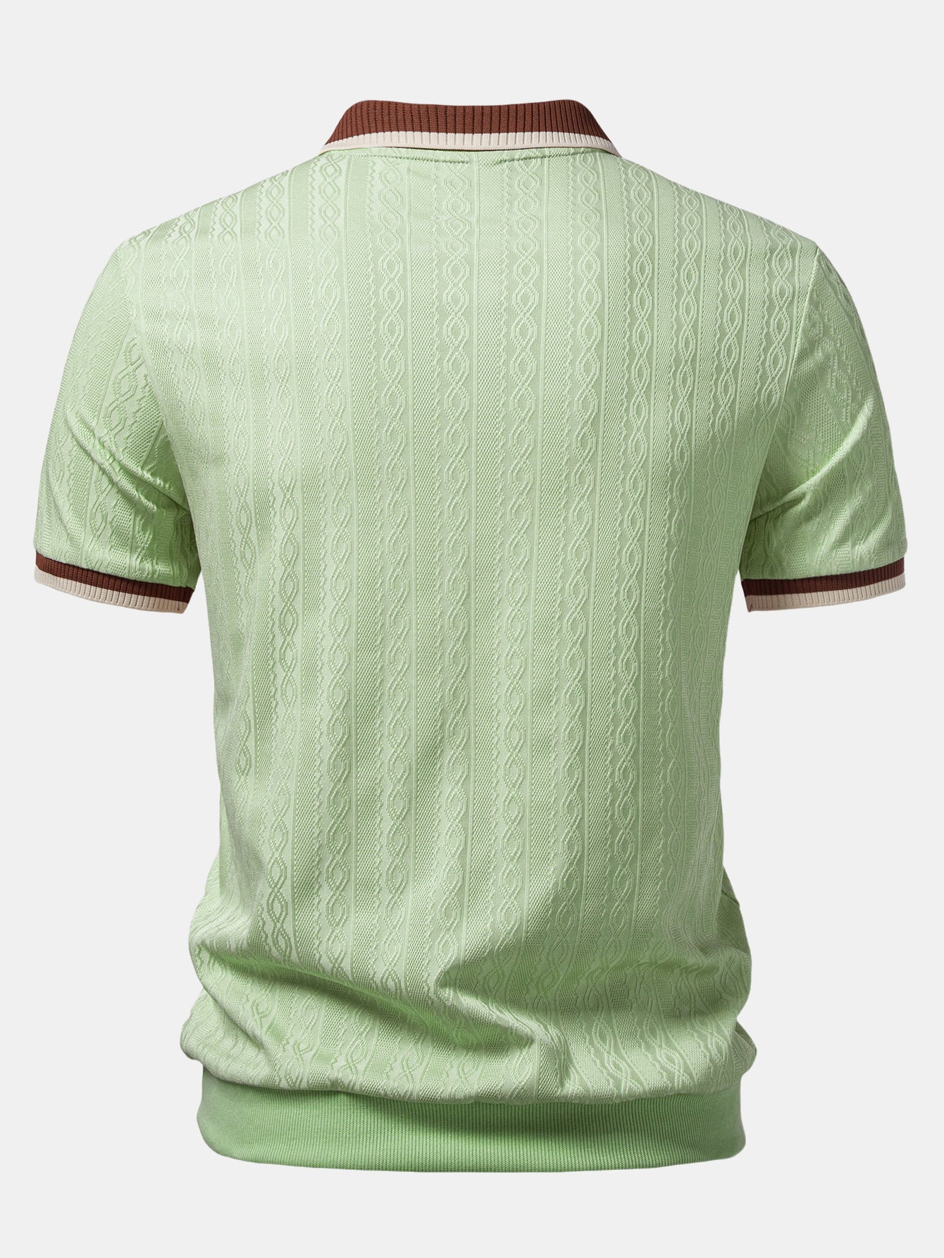 Men's Textured Knit Quarter Zip Polo