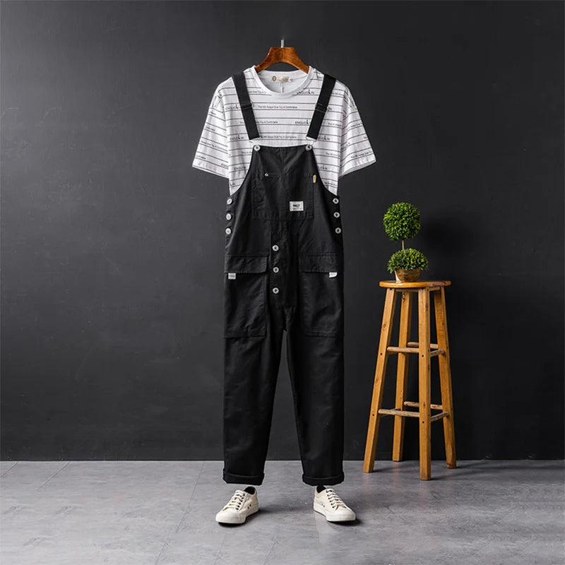 Men's Utility Cargo Bib Overalls - Orange