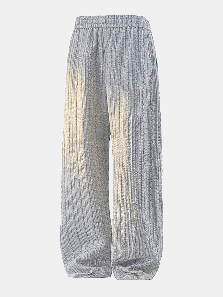 Men's Jacquard Zip Hoodie and Straight-Leg Pants Set