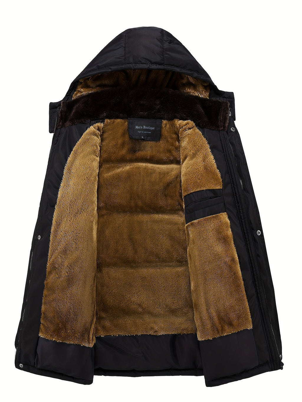 Women's Plush-Lined Hooded Winter Coat with Zip Front