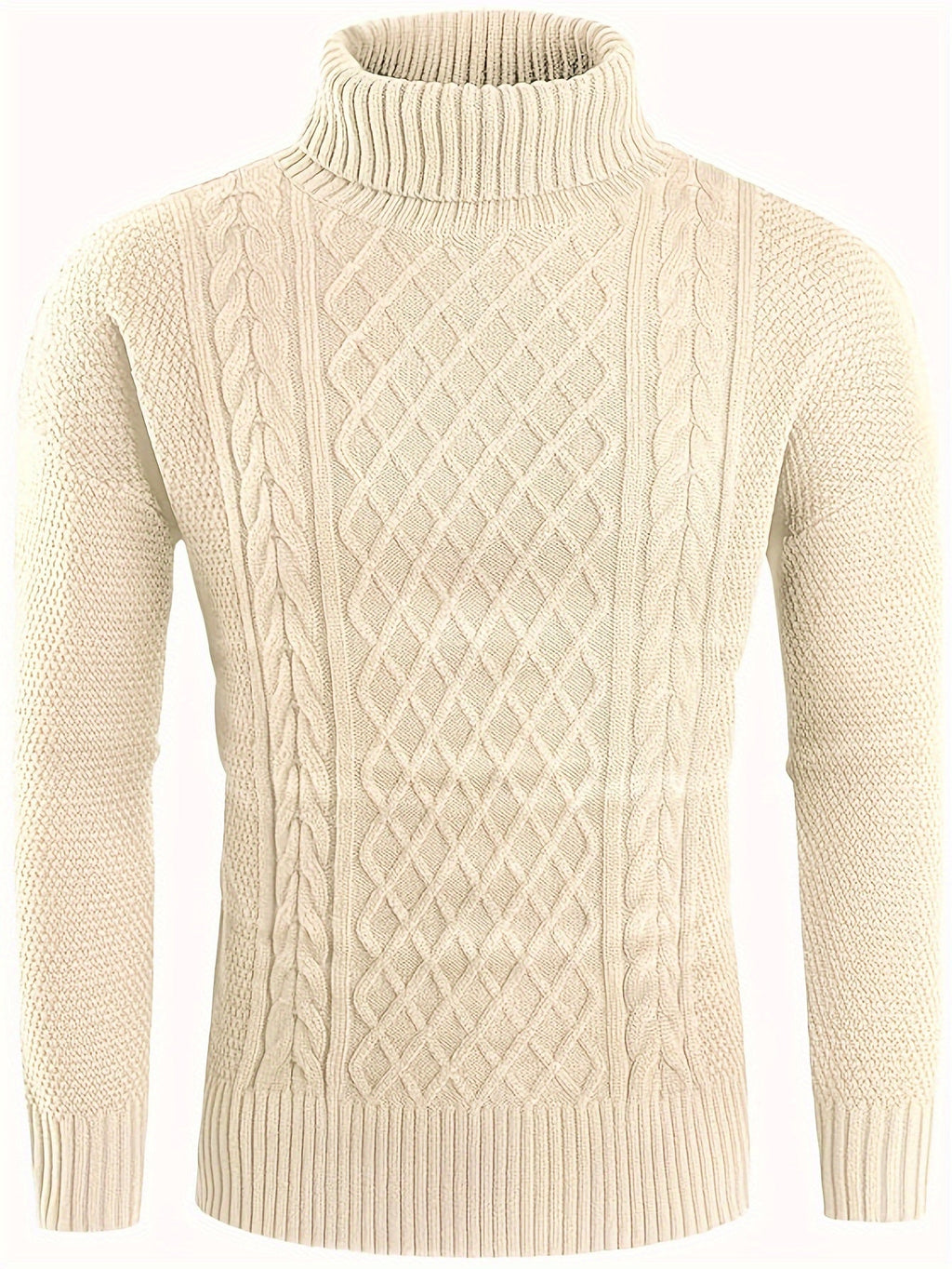 Women's Classic Cable-Knit Turtleneck Sweater in Plus Sizes