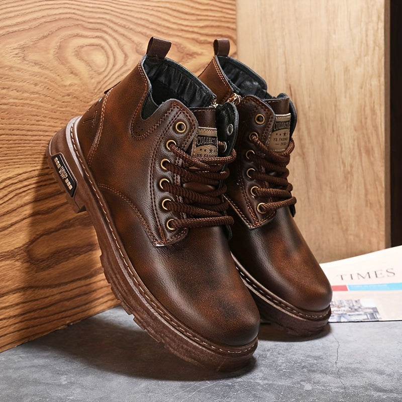 Men's Plush-Lined High-Top Boots
