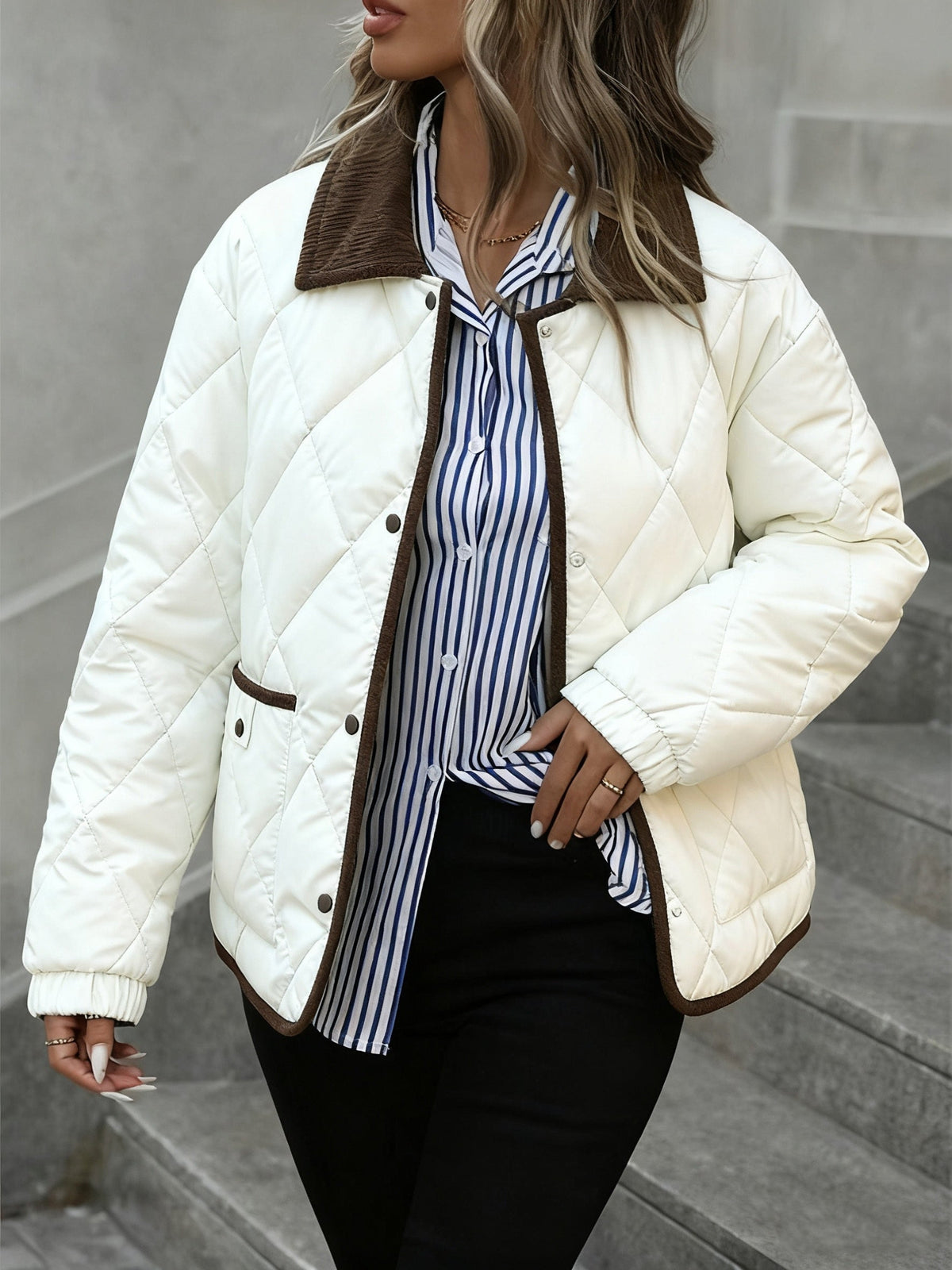 Women's Diamond-Quilted Padded Jacket