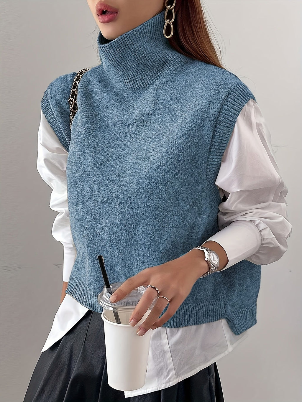 Women's High-Neck Sweater Vest