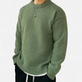 Men's Solid Crew Neck Knit Pullover