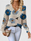 Women's Elegant Knit Cardigan - Blue