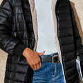 Women's Quilted Longline Coat - Black