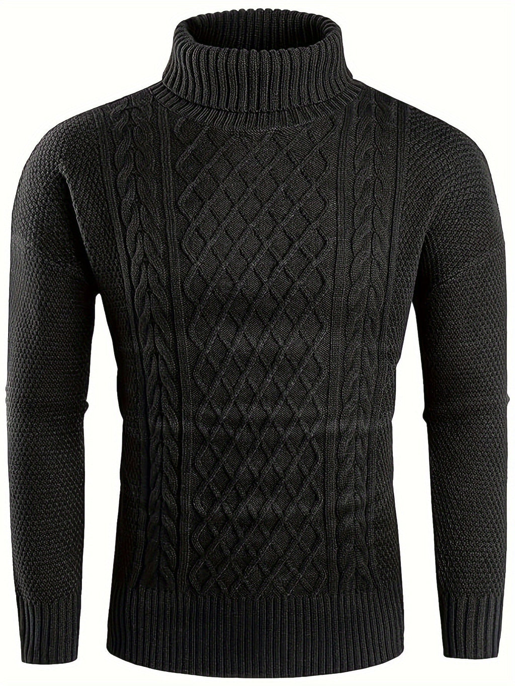 Women's Classic Cable-Knit Turtleneck Sweater in Plus Sizes