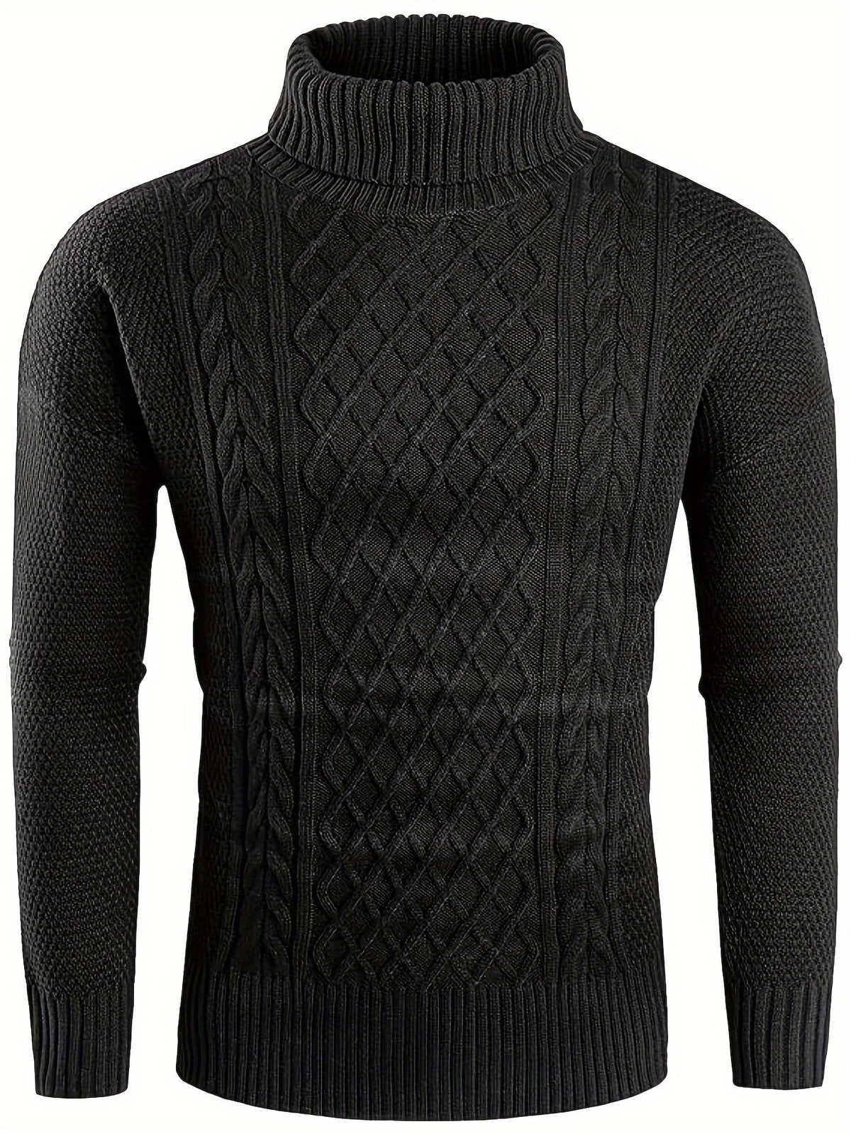 Women's Classic Cable-Knit Turtleneck Sweater in Plus Sizes