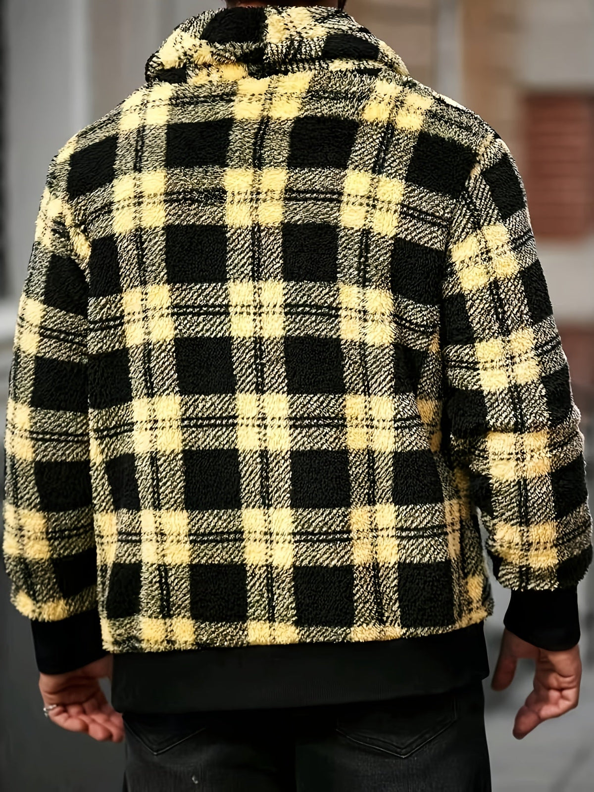 Men's Soft Brushed Check Relaxed-Fit Jacket