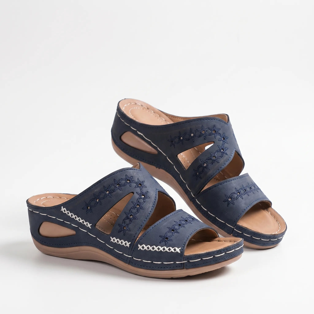 Cutout Wedge Sandals