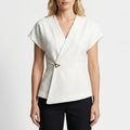 Gold Clasp Wrap Blouse