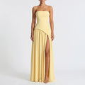 Strapless High-Low Maxi Dress