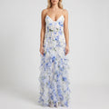 Women's Floral Ruffle Maxi Dress - Elegant Summer Occasion