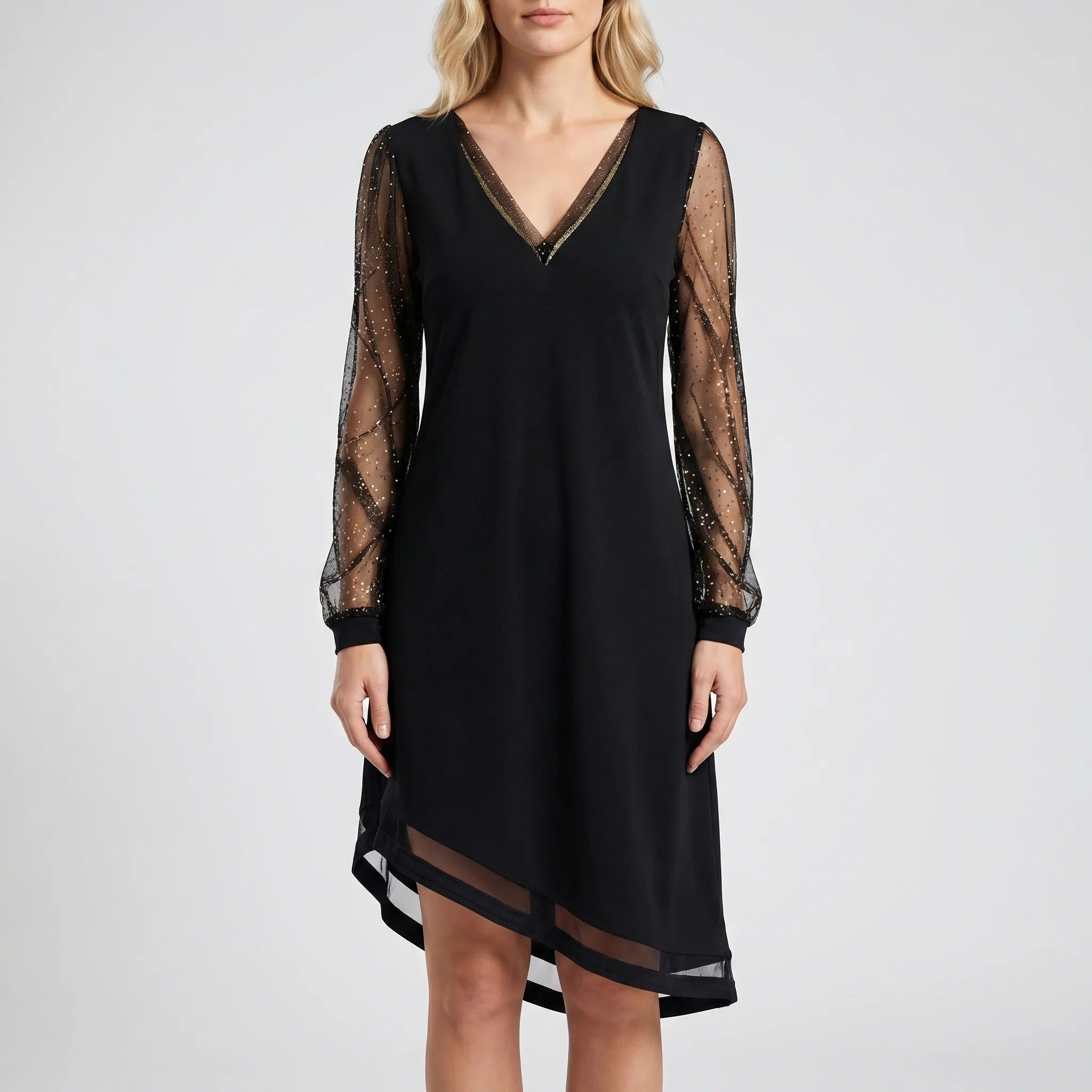 Sequin V-Neck Mini Dress