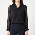 Satin Ruffle Blouse