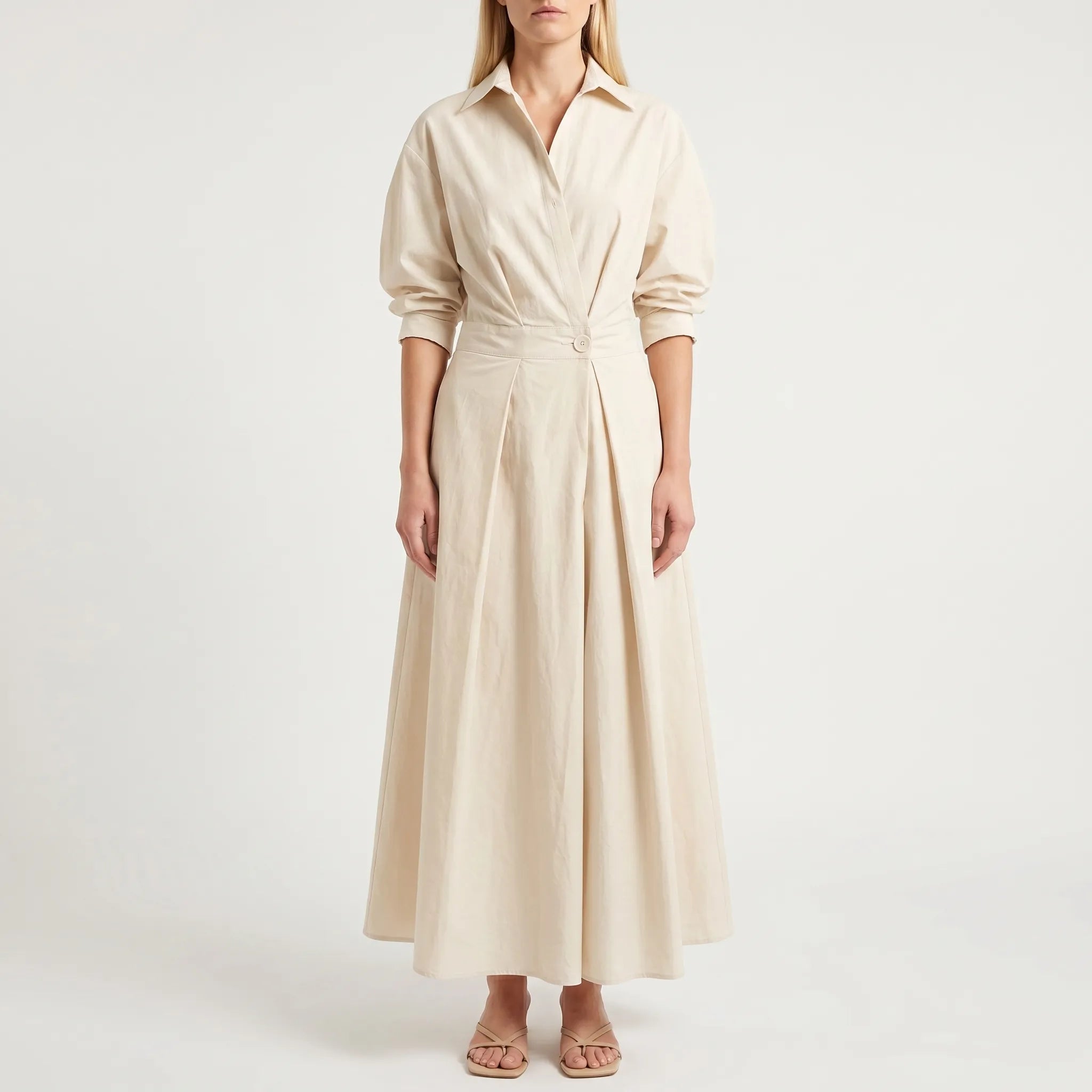 Collared Shirt Maxi Dress