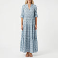 Women's Printed Maxi Dress - Boho Long Sleeve for Summer