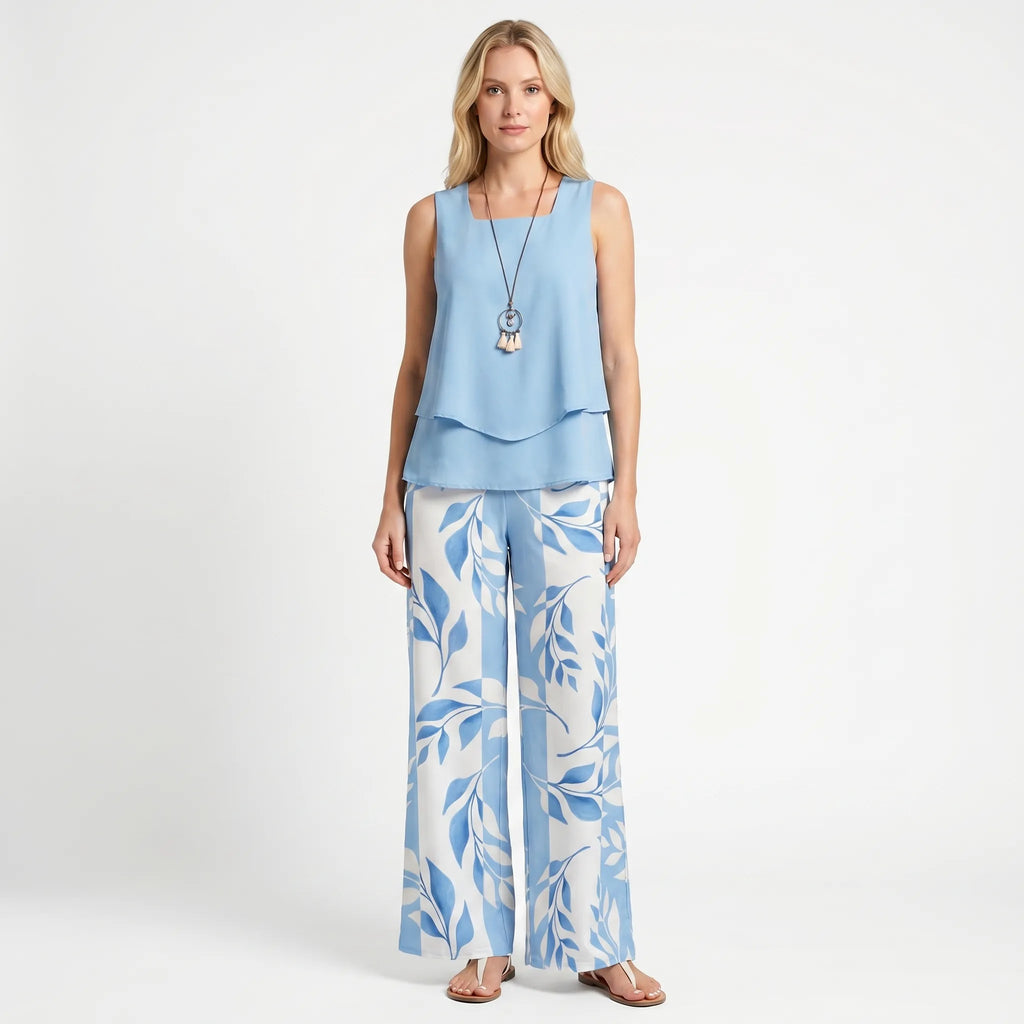 Women's Top and Wide Leg Pants Set
